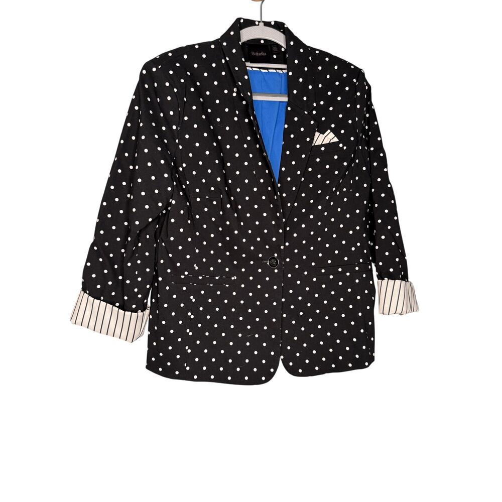 Vintage Rafaella black and white polka dot women’s blazer